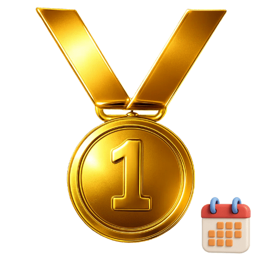 출석 21일 달성 은메달