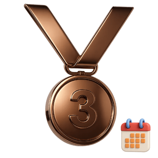 출석 3일 달성 동메달